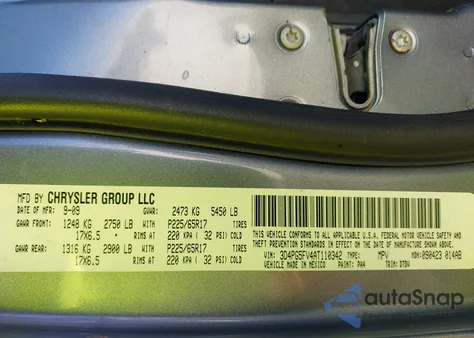 2010 Dodge Journey Sxt z USA, uszkodzony, nr VIN 3D4PG5FV4AT110342